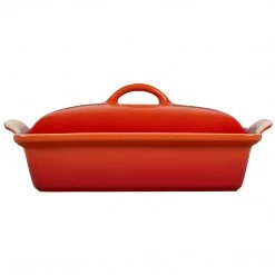 BAKEWARE Le Creuset 4 Qt. Heritage Covered Rectangular Casserole - Flame