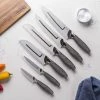 Viking 6-Piece German Steel Hollow Handle Cutlery Set W/ Sheaths, Ash Gray Handle