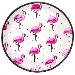 Amici Home Flamingo Tropical Glass Platter