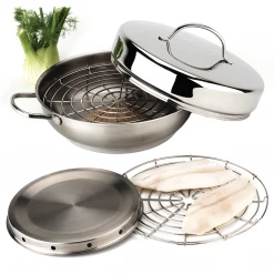 COOKWARE Demeyere Resto 4-Piece 11'' Stainless Steel Stovetop Smoker Set