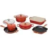 Le Creuset 10 Piece Signature Cast Iron Cookware Set - Flame LeCreuset