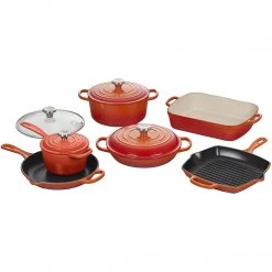 Le Creuset 10 Piece Signature Cast Iron Cookware Set - Flame LeCreuset