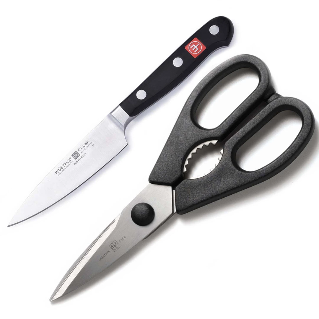 Wusthof Classic 2-Piece Paring Knife And Shears CUTLERY 3 Wusthof Classic 2-Piece Paring Knife And Shears CUTLERY