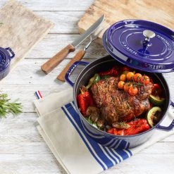 Staub Cast Iron 7-Quart Round Cocotte - Dark Blue