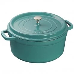 Staub Cast Iron 5.5-Quart Round Cocotte - Turquoise