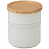 COOKWARE Le Creuset 2.5-Quart Stoneware Canister With Wood Lid - White