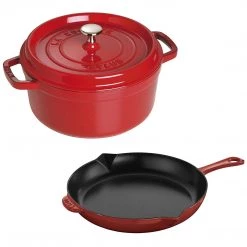 COOKWARE Staub Cast Iron 3-Piece Cocotte And Fry Pan Set - Cherry