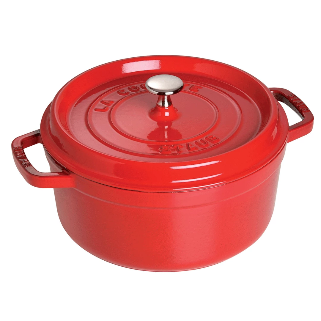Staub Cast Iron 5.5-Quart Round Cocotte - Cherry 3 Staub Cast Iron 5.5-Quart Round Cocotte - Cherry