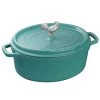 COOKWARE Staub Cast Iron 5.75-Quart Coq Au Vin Cocotte - Turquoise