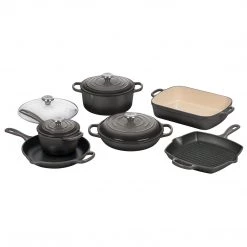 Le Creuset 10 Piece Signature Cast Iron Cookware Set - Oyster
