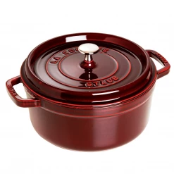 Staub Cast Iron 5.5-Quart Round Cocotte - Grenadine COOKWARE