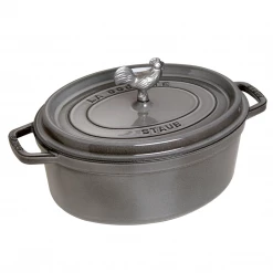 COOKWARE Staub Cast Iron 5.75-Quart Coq Au Vin Cocotte - Graphite Grey