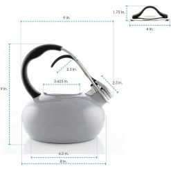 Chantal 1.8 Qt Enamel On Steel Classic Teakettle - Fog Grey COFFEE & TEA