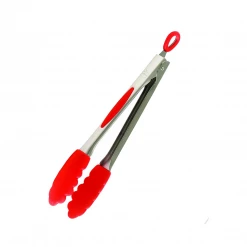 Mastrad 12'' Stainless And Silicone Tongs - Red COOKWARE