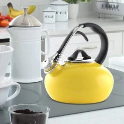 COFFEE & TEA Chantal 1.8 Qt Enamel On Steel Classic Teakettle - Yellow