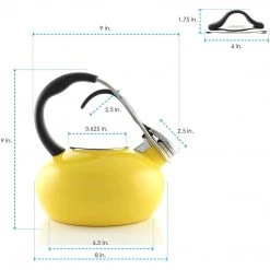 COFFEE & TEA Chantal 1.8 Qt Enamel On Steel Classic Teakettle - Yellow