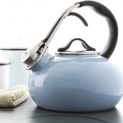 Chantal 1.8 Qt Enamel On Steel LOOP Teakettle - Glacier Blue