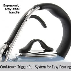 Chantal 1.8 Qt Enamel On Steel LOOP Teakettle - Glacier Blue