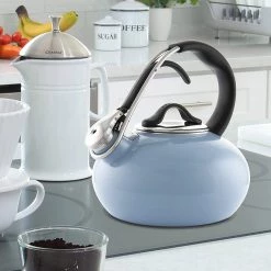 Chantal 1.8 Qt Enamel On Steel LOOP Teakettle - Glacier Blue