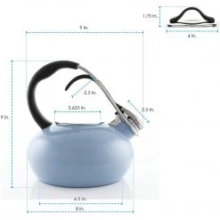 Chantal 1.8 Qt Enamel On Steel LOOP Teakettle - Glacier Blue