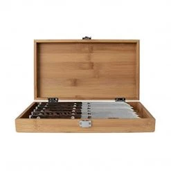 CUTLERY Shun Kanso 6 Pc Steak Knife Set: Six Steak Knives (SWT0711) In A Bamboo Boxed Set.