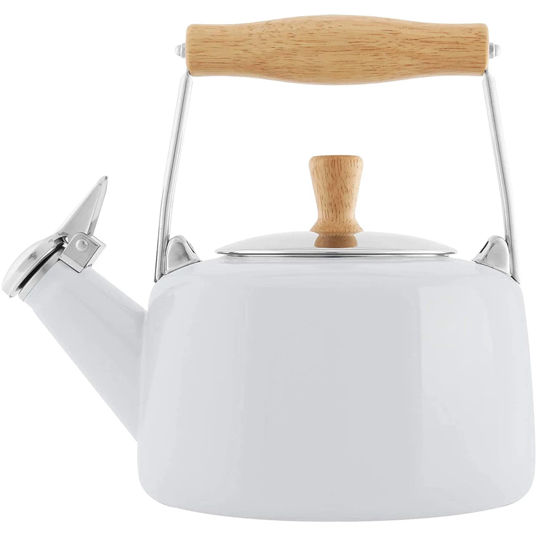 Chantal 1.4 Qt. Enamel-on-Steel Sven Teakettle - White COOKWARE 3 Chantal 1.4 Qt. Enamel-on-Steel Sven Teakettle - White COOKWARE