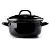 BK Cookware BK, Indigo Round Enameled Casserole With Lid - 22 Cm/3.3 Litre, Black