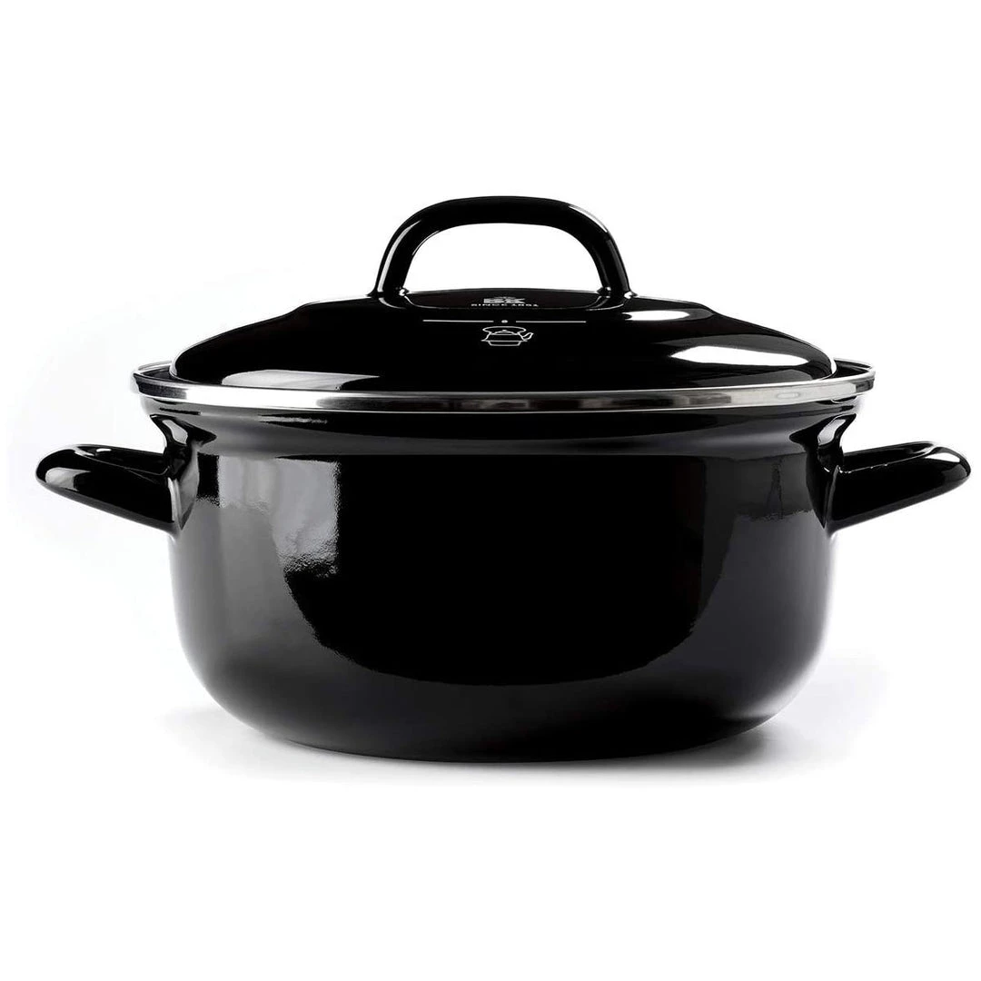 BK Cookware BK, Indigo Round Enameled Casserole With Lid - 22 Cm/3.3 Litre, Black 3 BK Cookware BK, Indigo Round Enameled Casserole With Lid - 22 Cm/3.3 Litre, Black