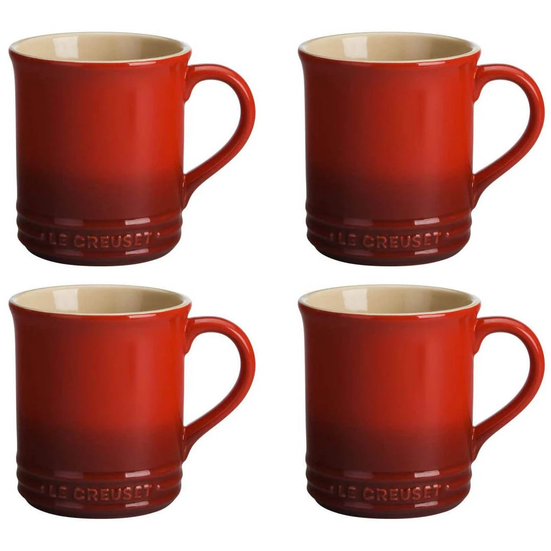 Le Creuset 14 Oz. Set Of 4 Mugs - Cerise 4 Le Creuset 14 Oz. Set Of 4 Mugs - Cerise