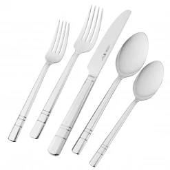 J.A. Henckels International Madison Square 65-Piece 18/10 Stainless Steel Flatware Set COFFEE & TEA