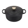 Le Creuset 3.5 Qt. Signature Round Dutch Oven - Licorice W/ Light Gold Heart Knob