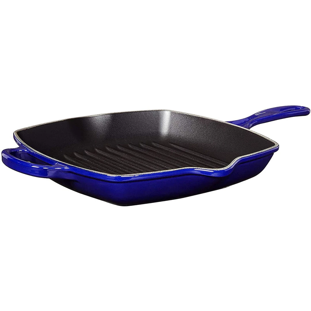 COOKWARE Le Creuset 10.25'' Signature Square Skillet Grill - Indigo 4 COOKWARE Le Creuset 10.25'' Signature Square Skillet Grill - Indigo