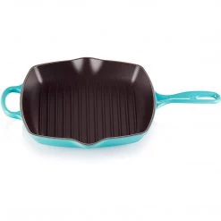 Le Creuset 10.25'' Signature Square Skillet Grill - Caribbean