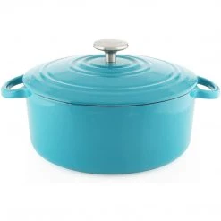 Chantal 5 Qt. Round Cast-Iron Dutch Oven W/ Lid - Sea Blue COOKWARE