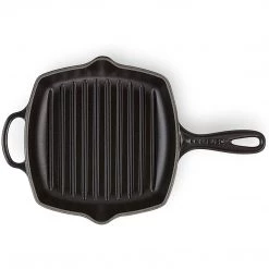 Le Creuset 10.25" Signature Square Skillet Grill - Licorice COOKWARE