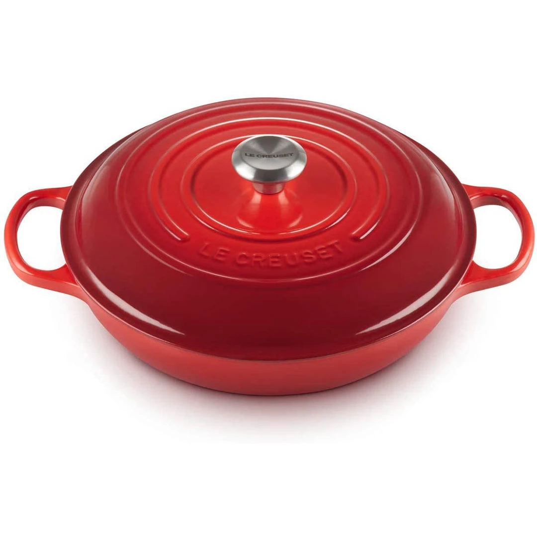 COOKWARE Le Creuset 3.5-Quart Signature Braiser - Cerise 3 COOKWARE Le Creuset 3.5-Quart Signature Braiser - Cerise