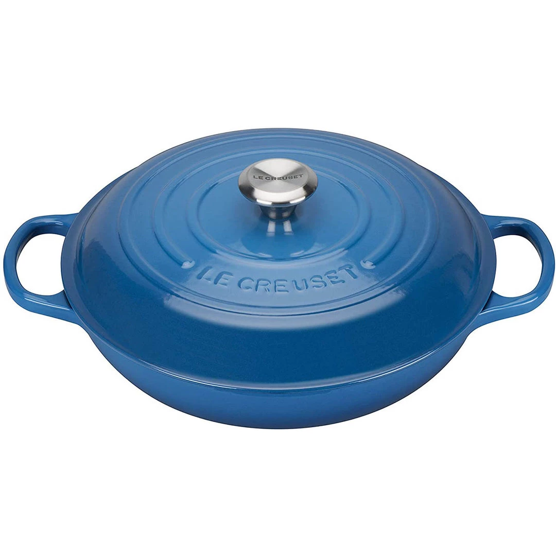 Le Creuset Signature 2.25-Quart Braiser With Stainless Steel Knob - Marseille 3 Le Creuset Signature 2.25-Quart Braiser With Stainless Steel Knob - Marseille