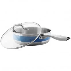 Chantal 5 Qt. Saute Skillet W/ Glass Lid & Blue Cove Band