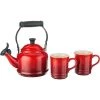 COOKWARE Le Creuset 1.25 Qt. Kettle & (2) 14 Oz. Mugs Demi Kettle & 2 Mug Set - Cerise