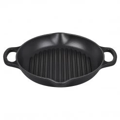 Le Creuset 9.75" Signature Deep Round Grill Pan - Licorice