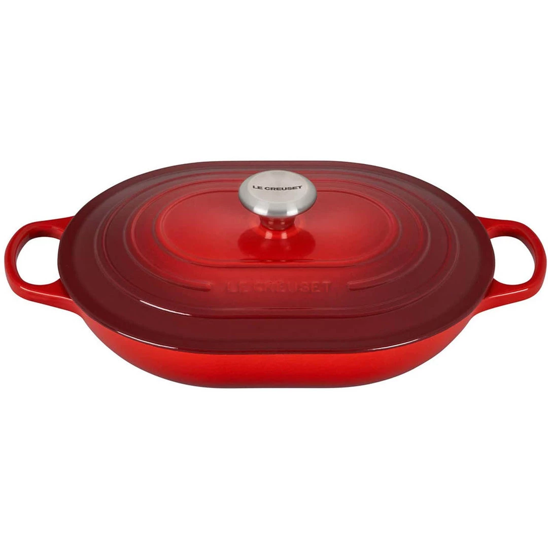 COOKWARE Le Creuset 3.75 Qt. Signature Oval Casserole - Cerise 3 COOKWARE Le Creuset 3.75 Qt. Signature Oval Casserole - Cerise