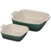 Le Creuset 18 Oz. & 2 Qt. Heritage Set Of 2 Square Dishes - Artichaut COOKWARE