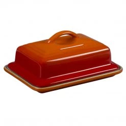 LeCreuset Le Creuset 6.75" X 5" X 3.5" Heritage Butter Dish - Flame