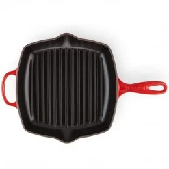 Le Creuset 10.25'' Signature Square Skillet Grill - Cerise