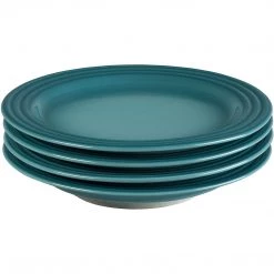 Le Creuset 8.5" Set Of (4) 8.5" Salad Plates - Caribbean LeCreuset