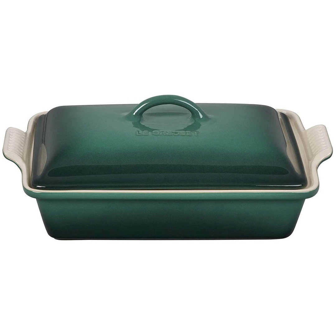 Le Creuset 4 Qt. Heritage Covered Rectangular Casserole - Artichaut COOKWARE 3 Le Creuset 4 Qt. Heritage Covered Rectangular Casserole - Artichaut COOKWARE