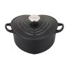 Le Creuset 2 Qt. Signature Figural Heart Cocotte - Licorice W/ SS Knob 2 Le Creuset 2 Qt. Signature Figural Heart Cocotte - Licorice W/ SS Knob
