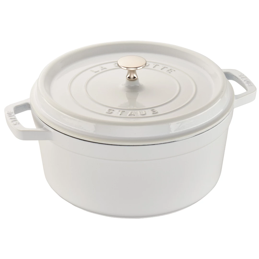 COOKWARE Staub Cast Iron 5.5-Quart Round Cocotte - White 3 COOKWARE Staub Cast Iron 5.5-Quart Round Cocotte - White
