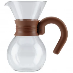 COFFEE & TEA Bonjour 20-Ounce Pour Over Brewer And Pitcher - Glass/Mocha Brown Handle