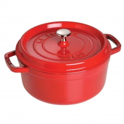 Staub Cast Iron 9-Quart Round Cocotte - Cherry COOKWARE